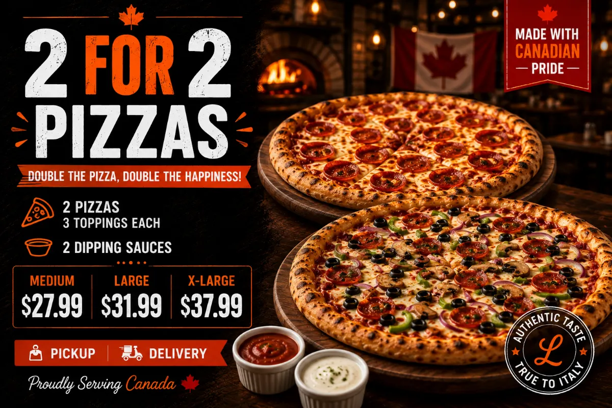 2 for 2 pizzas deal